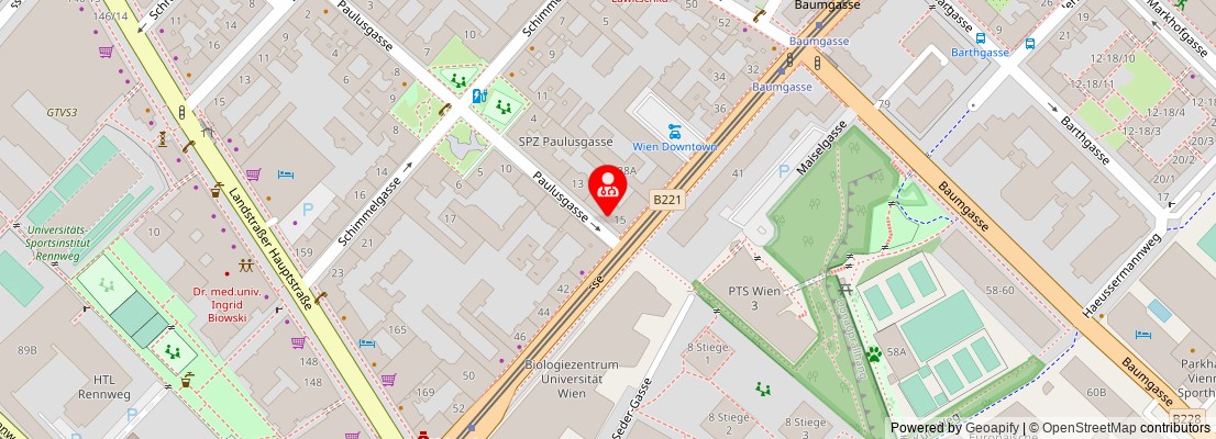 Street map section around the address