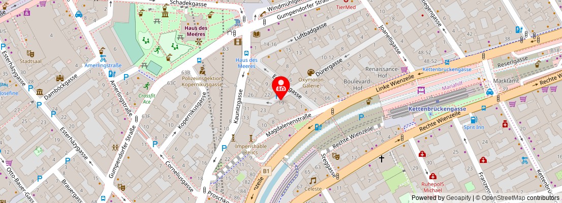 Street map section around the address