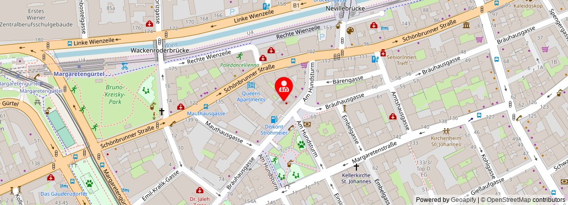 Street map section around the address