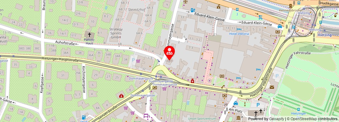 Street map section around the address