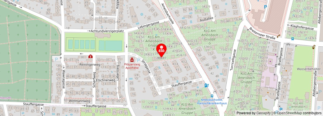 Street map section around the address