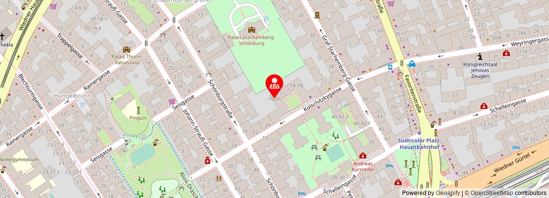 Street map section around the address