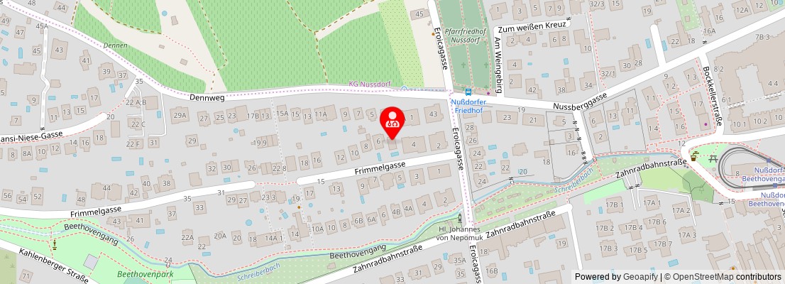 Street map section around the address