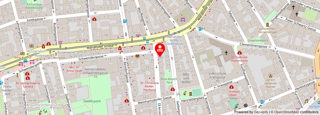 Street map section around the address