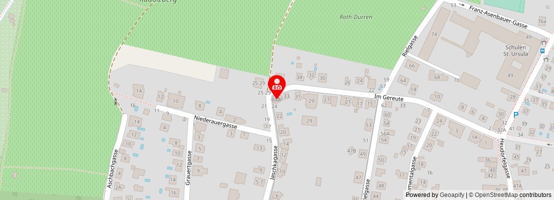 Street map section around the address