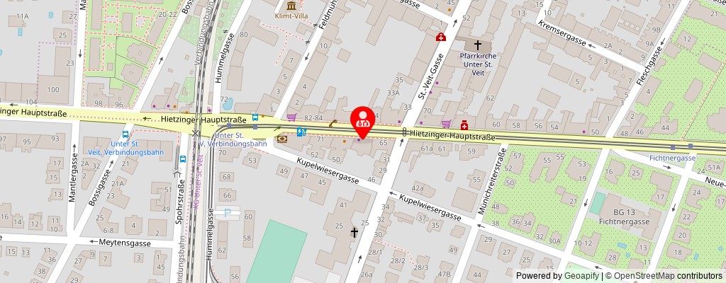 Street map section around the address