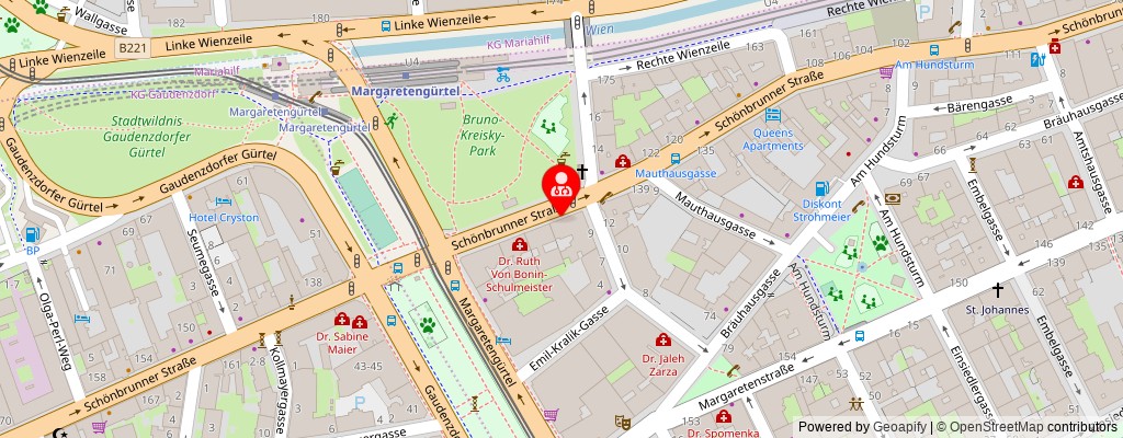 Street map section around the address