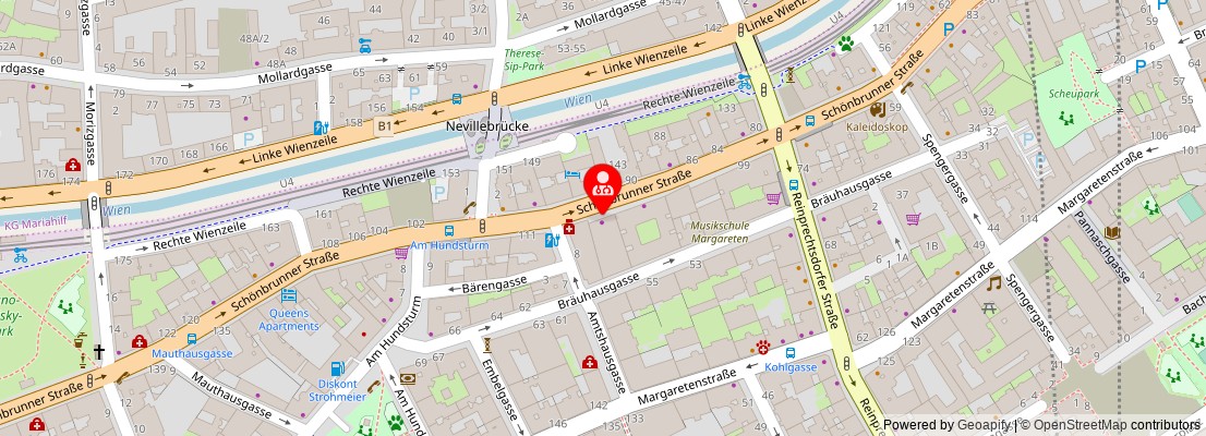 Street map section around the address