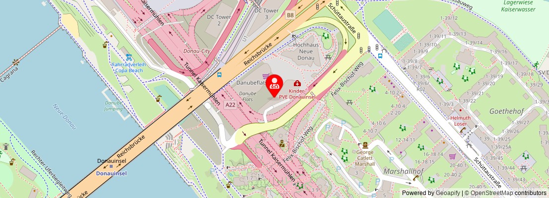 Street map section around the address