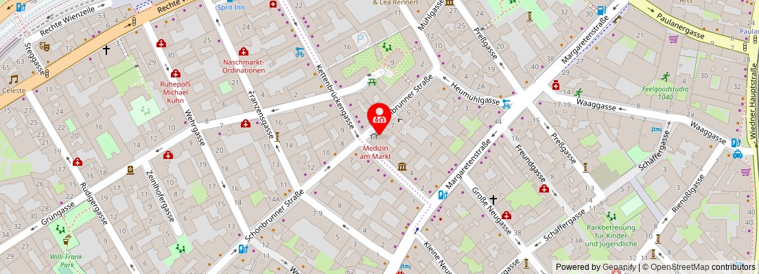 Street map section around the address