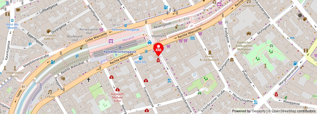 Street map section around the address