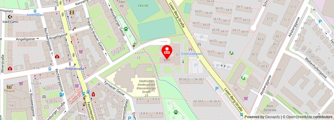 Street map section around the address