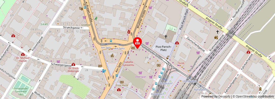 Street map section around the address