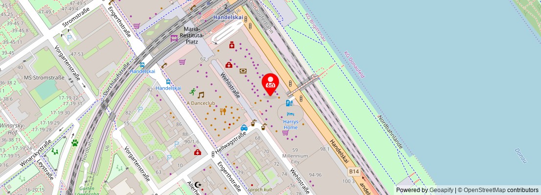 Street map section around the address