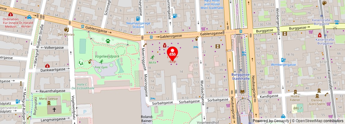 Street map section around the address