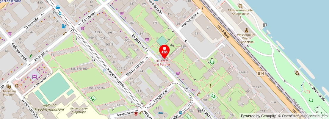 Street map section around the address