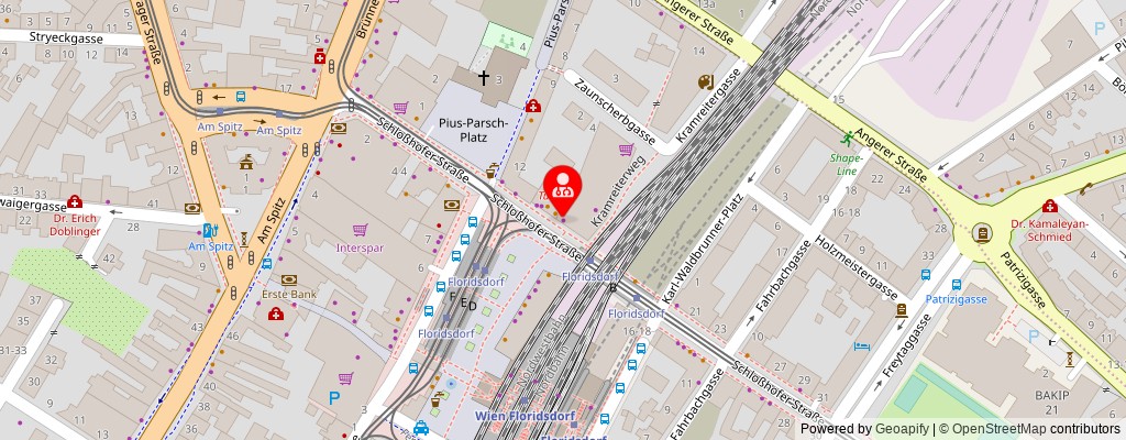 Street map section around the address