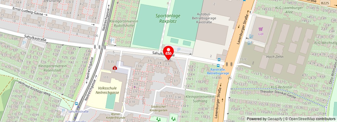 Street map section around the address