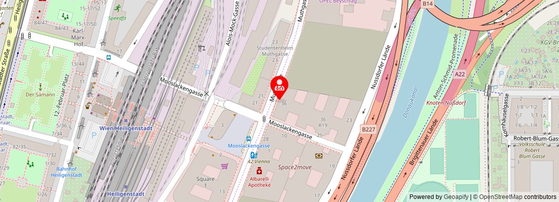 Street map section around the address