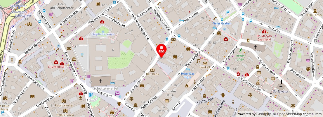 Street map section around the address