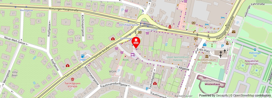 Street map section around the address