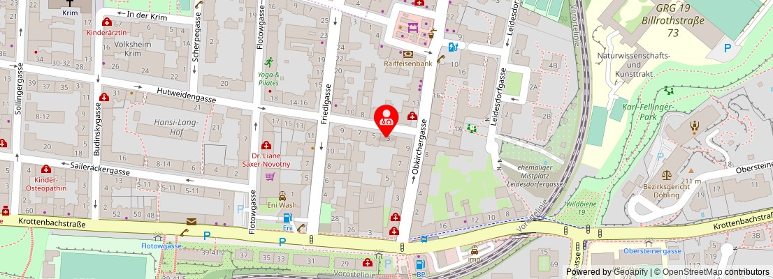 Street map section around the address