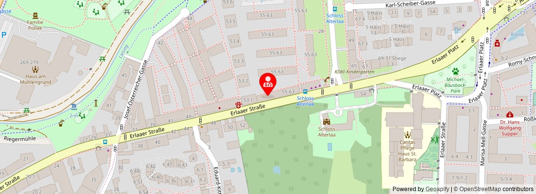 Street map section around the address