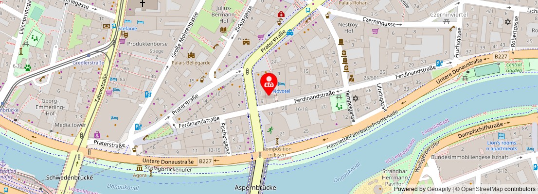 Street map section around the address