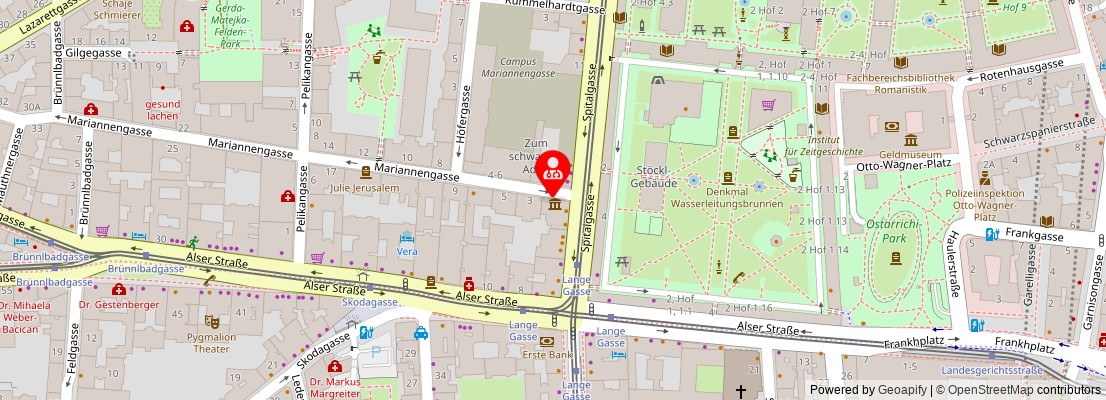 Street map section around the address