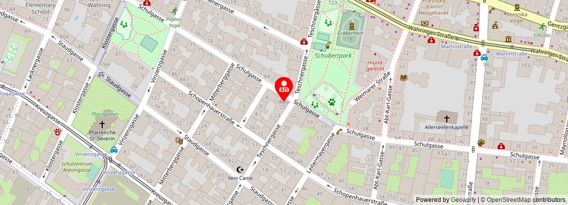 Street map section around the address