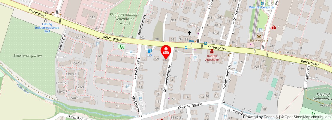 Street map section around the address