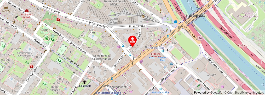 Street map section around the address