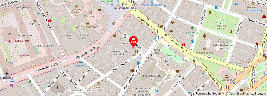 Street map section around the address