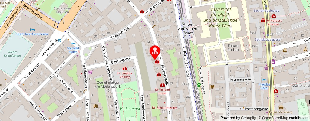 Street map section around the address