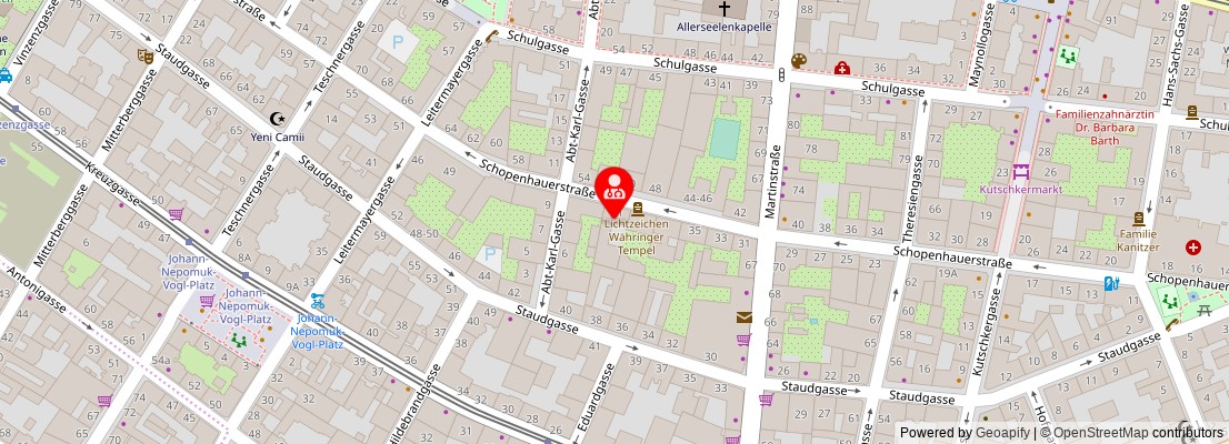 Street map section around the address