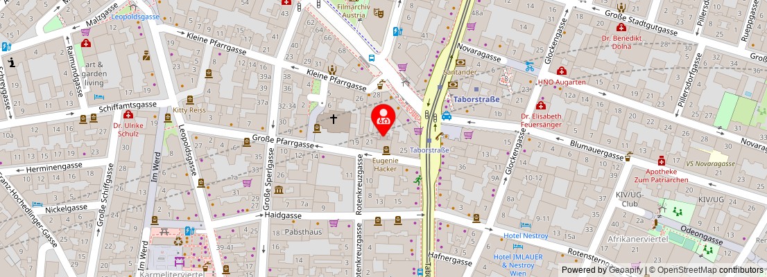 Street map section around the address