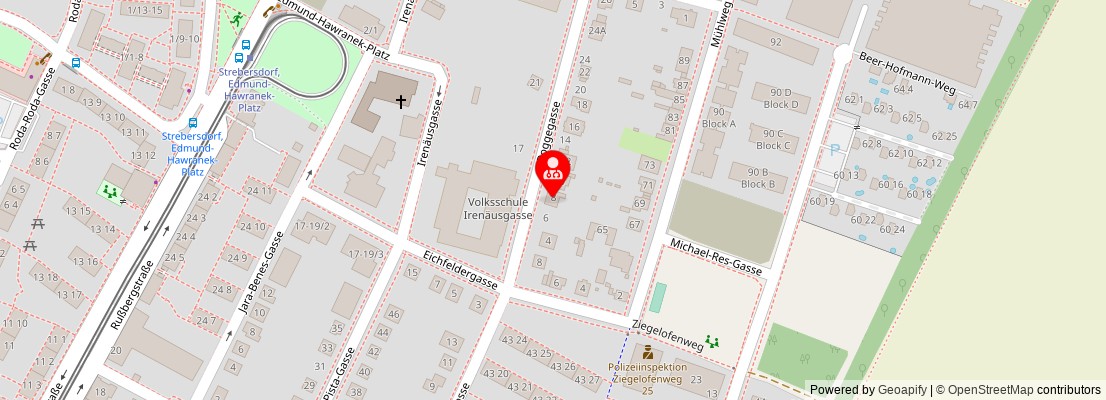 Street map section around the address