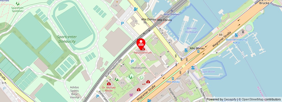 Street map section around the address