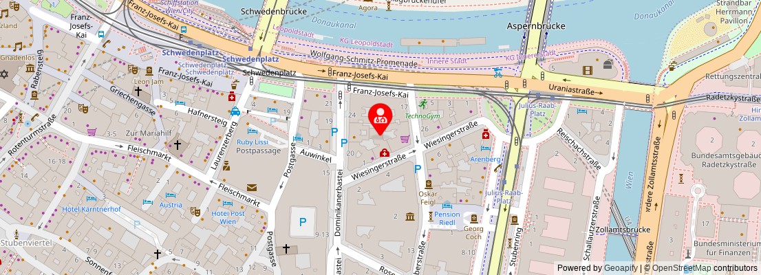 Street map section around the address