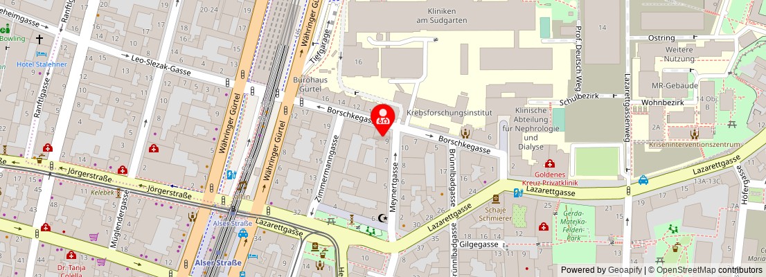 Street map section around the address