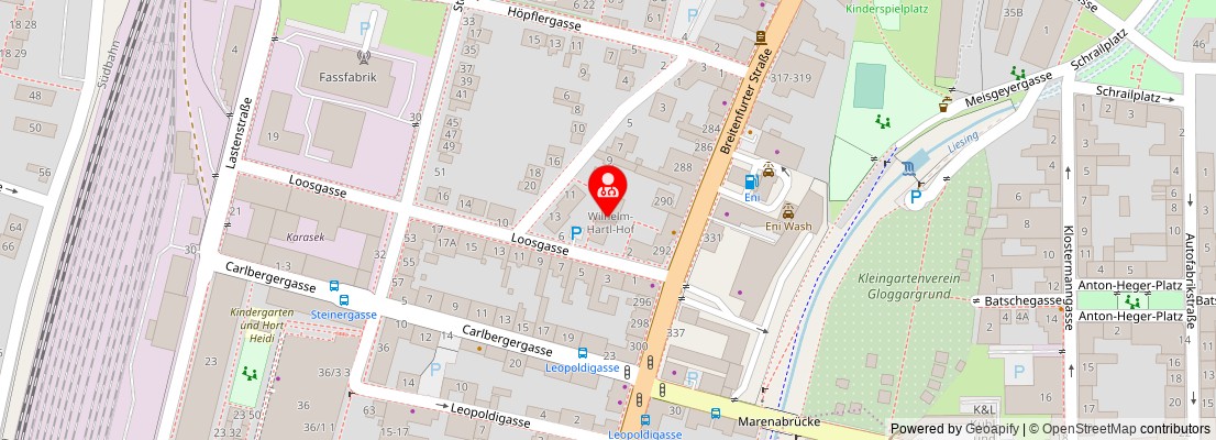 Street map section around the address