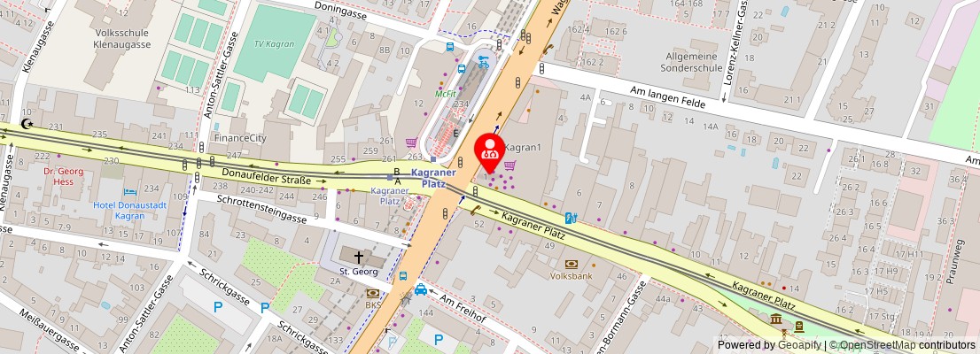 Street map section around the address