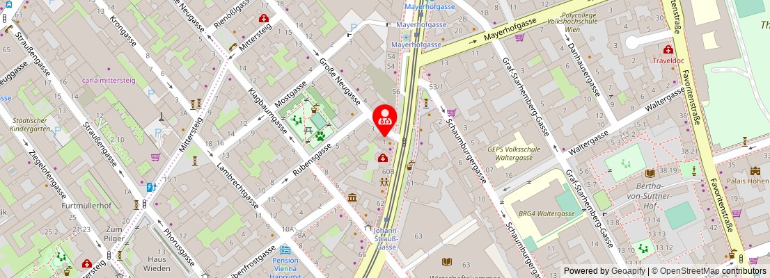 Street map section around the address