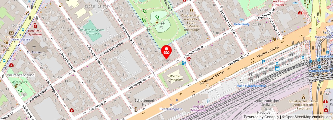 Street map section around the address