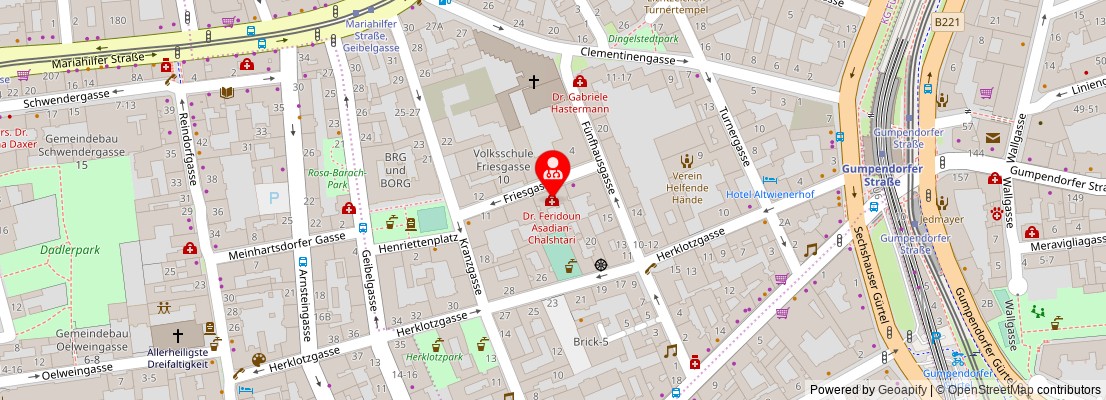 Street map section around the address