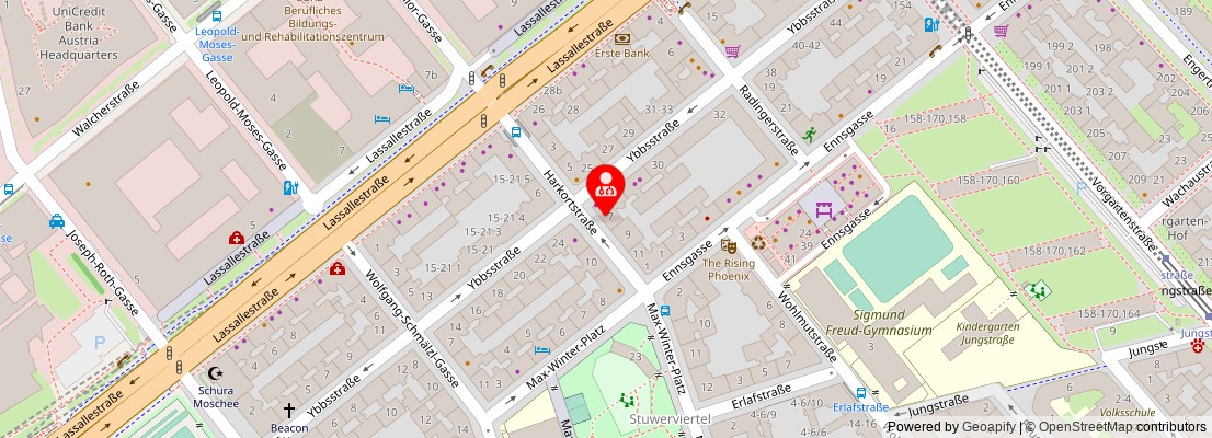 Street map section around the address