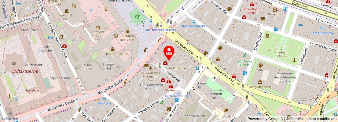 Street map section around the address