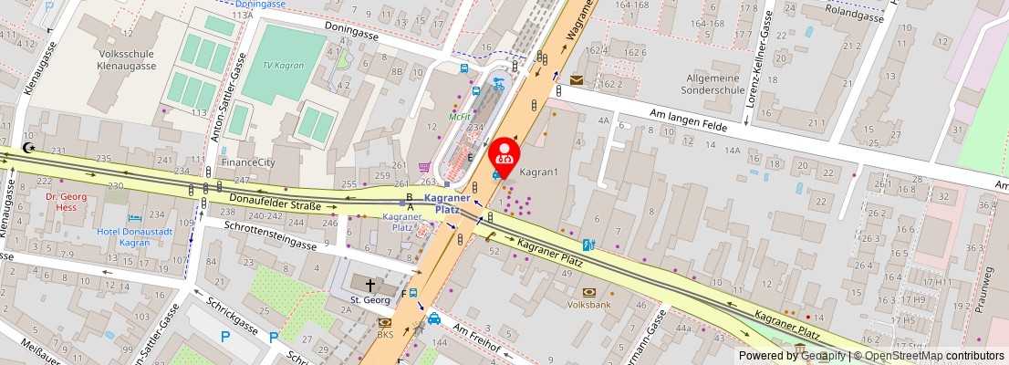 Street map section around the address