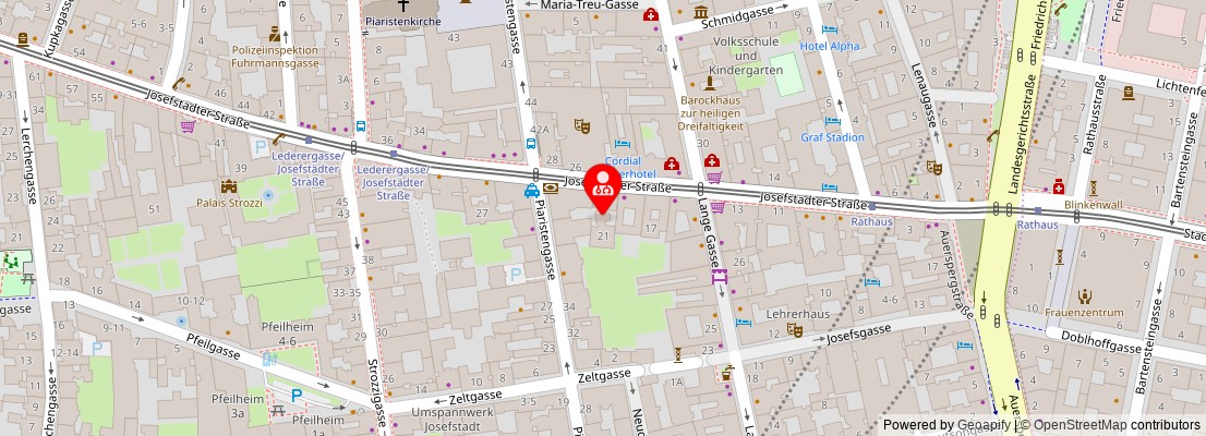 Street map section around the address