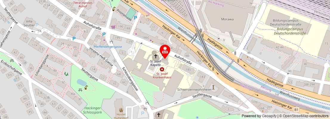 Street map section around the address